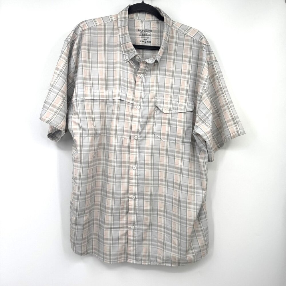 Huk Preformance Tide Point Shirt Sleeve Button Down SPF  glasses cloth sewn in m